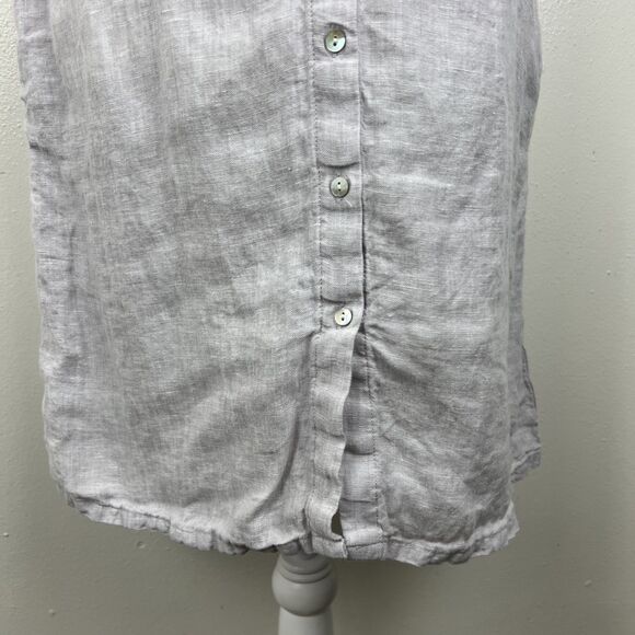 C&C California Linen Shirt Dress Women Small Short Sleeve Button Up Collared - Picture 7 of 14